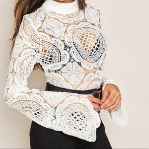 Boho Bell Sleeve Crochet Top